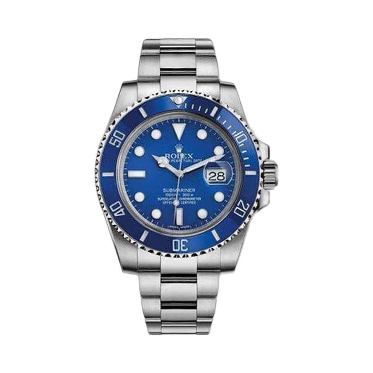 Rolex Submariner Date 116619LB White Gold Blue Dial Cerachrom Bezel 40mm Men's Watch