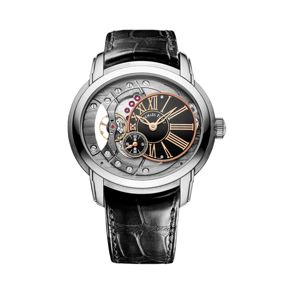 Audemars Piguet Millenary 15350St.Oo.D002Cr.01 Automatic 47Mm Stainless Steel Black Leather Straps Men's Watch