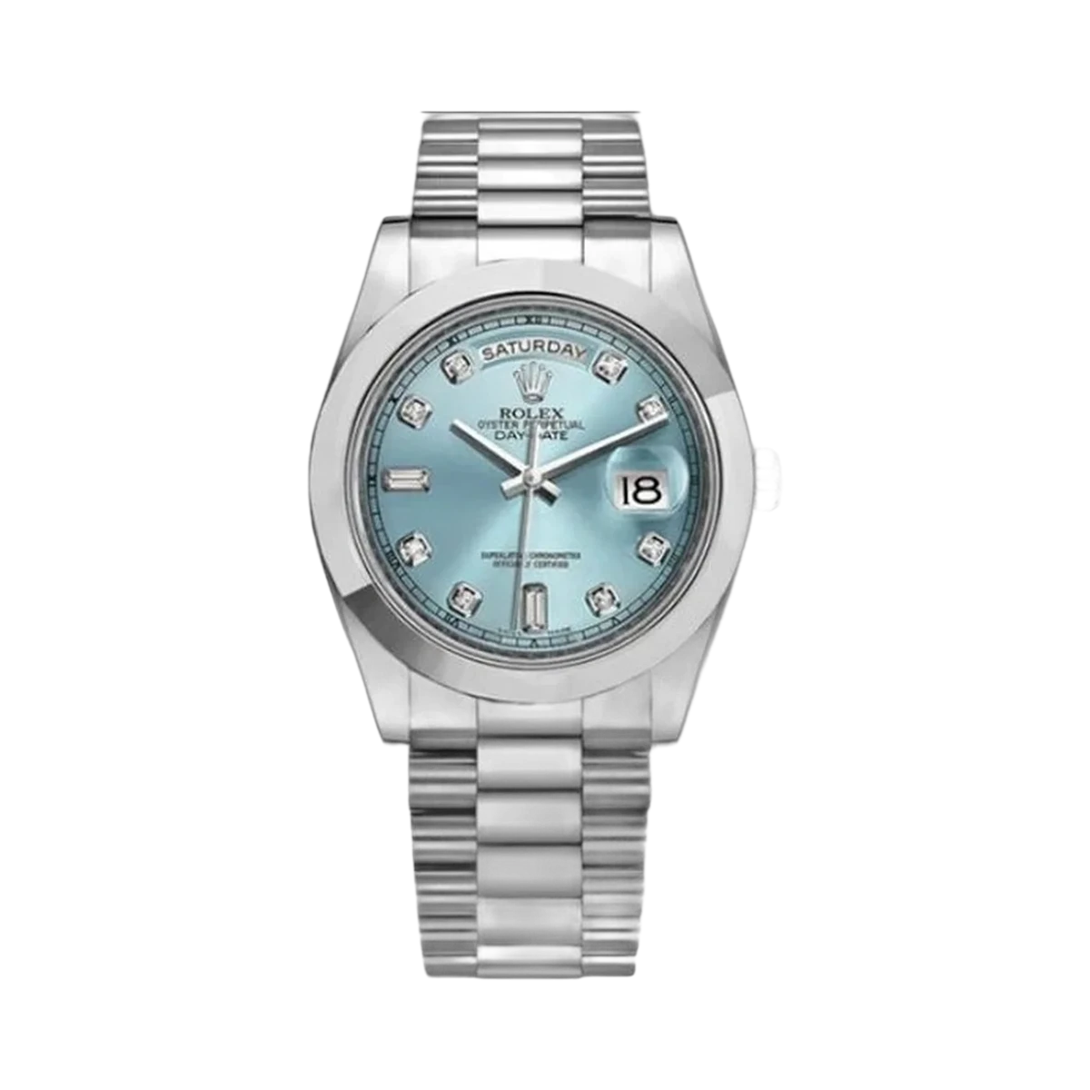 Rolex Day Date Ii 218206 Ice Blue Diamond Platinum 41Mm President Bracelet Men's Watch