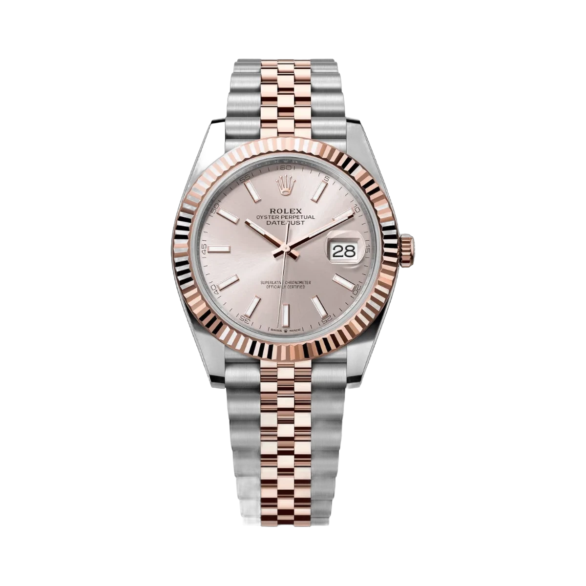 Rolex Datejust m126331-0010 Oyster Perpetual 18K Everose Gold 41Mm Sundust Dial Men’s Watch