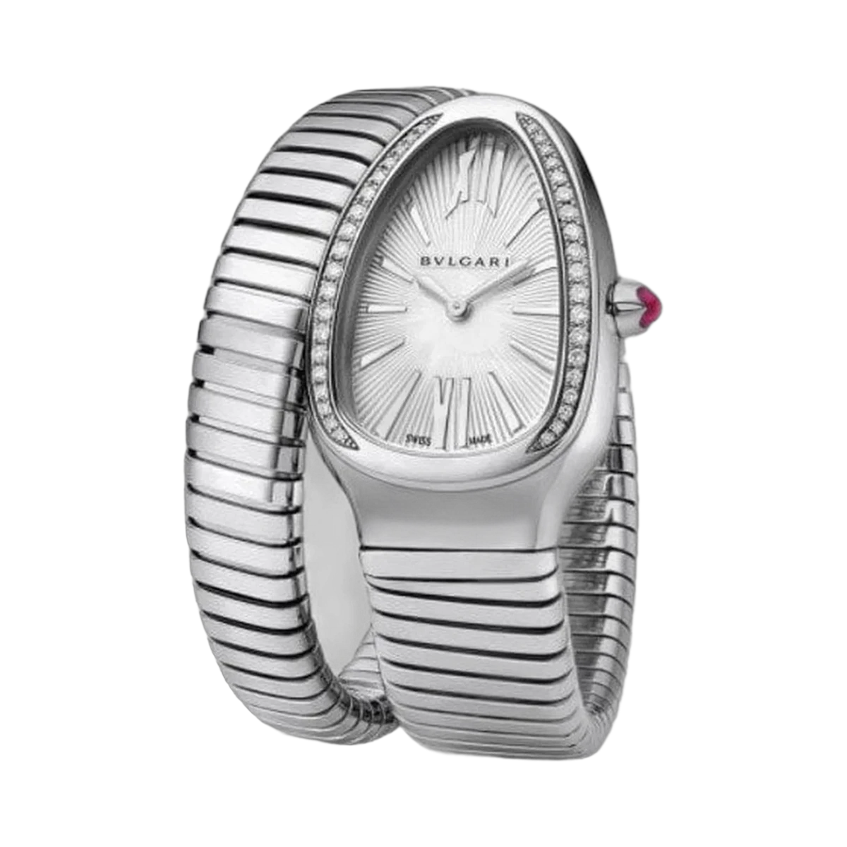 Bvlgari Serpenti 101816 Stainless Steel Silver Dial 35mm Ladies Watch