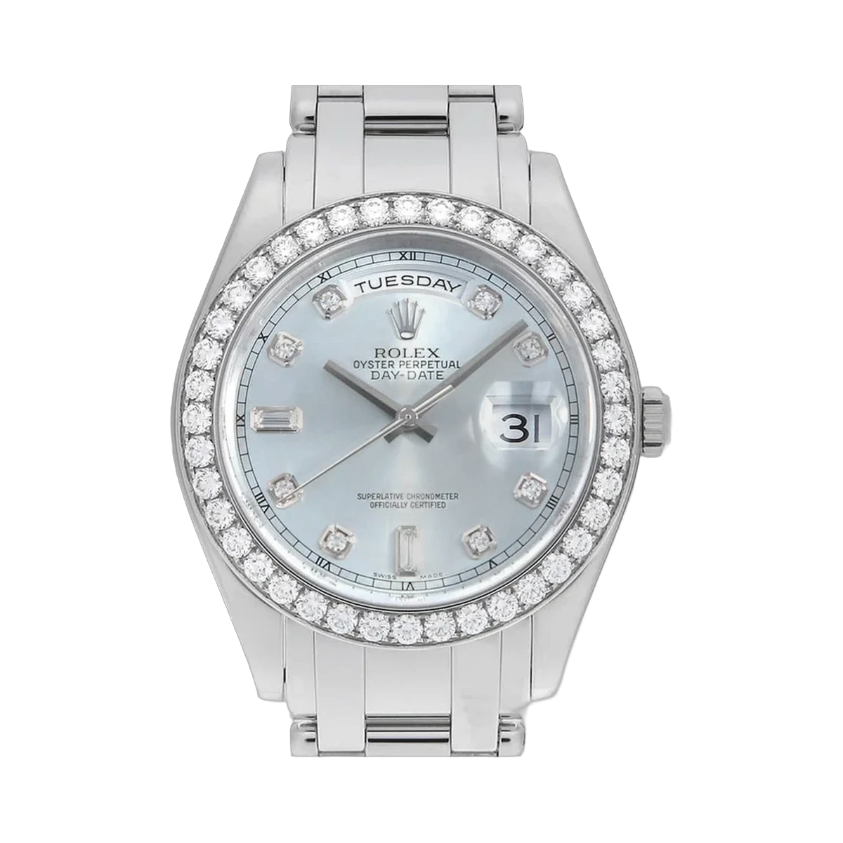 Rolex Day Date 18946 Special Edition Stainless Steel 39mm Ladies Watch