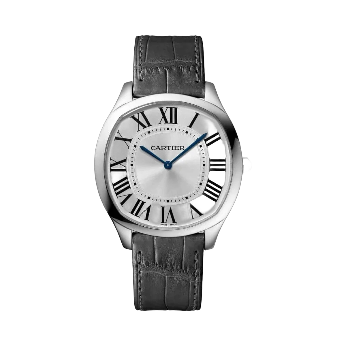 Cartier Drive De Cartier WGNM0007 Extra Flat 18Kt White Gold Silver Dial Men's Watch