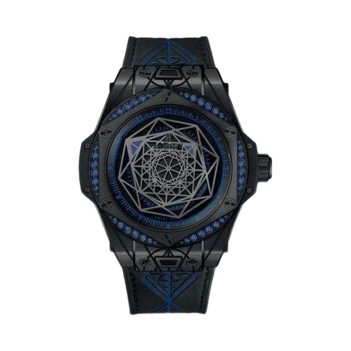 Hublot Big Bang Sang Bleu 全黑蓝色限量版 100 枚陶瓷 39 毫米男士手表