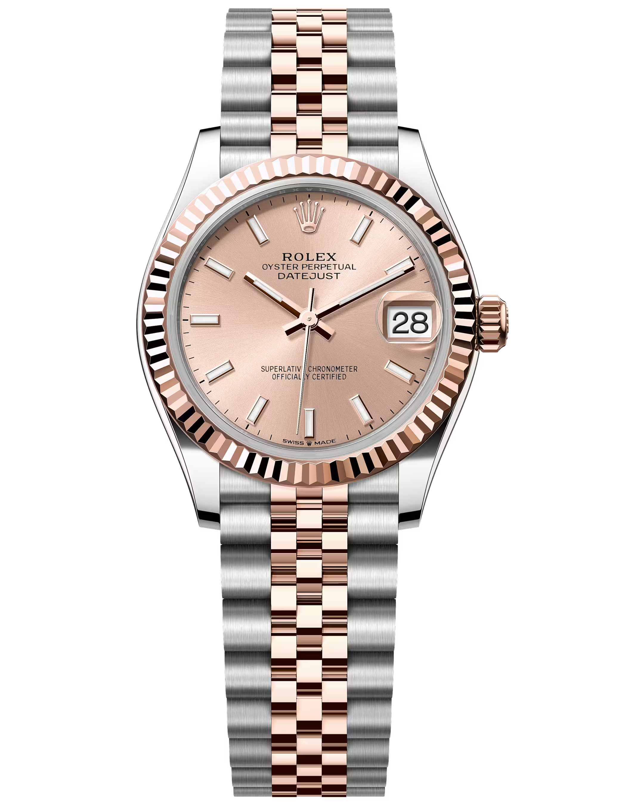 Rolex Datejust 278271 Roij Rose Index 31Mm Oyster Perpetual 18K Rose Gold & Steel Men's Watch