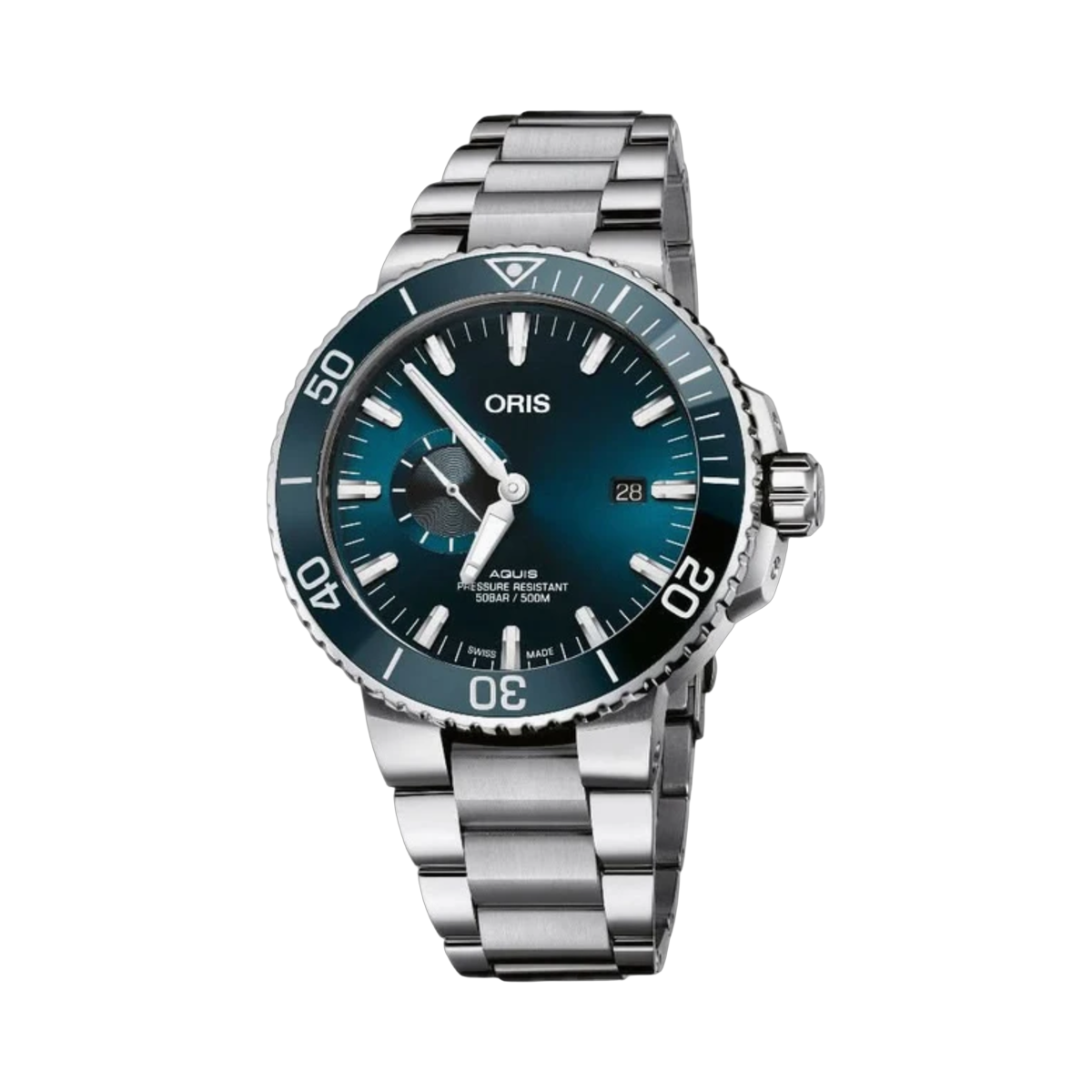 Oris Aquis Small Second Date 45.5M Blue Dial 01 743 7733 4155-07 8 24 05PEB 45.5mm Stainless Steel & Ceramic