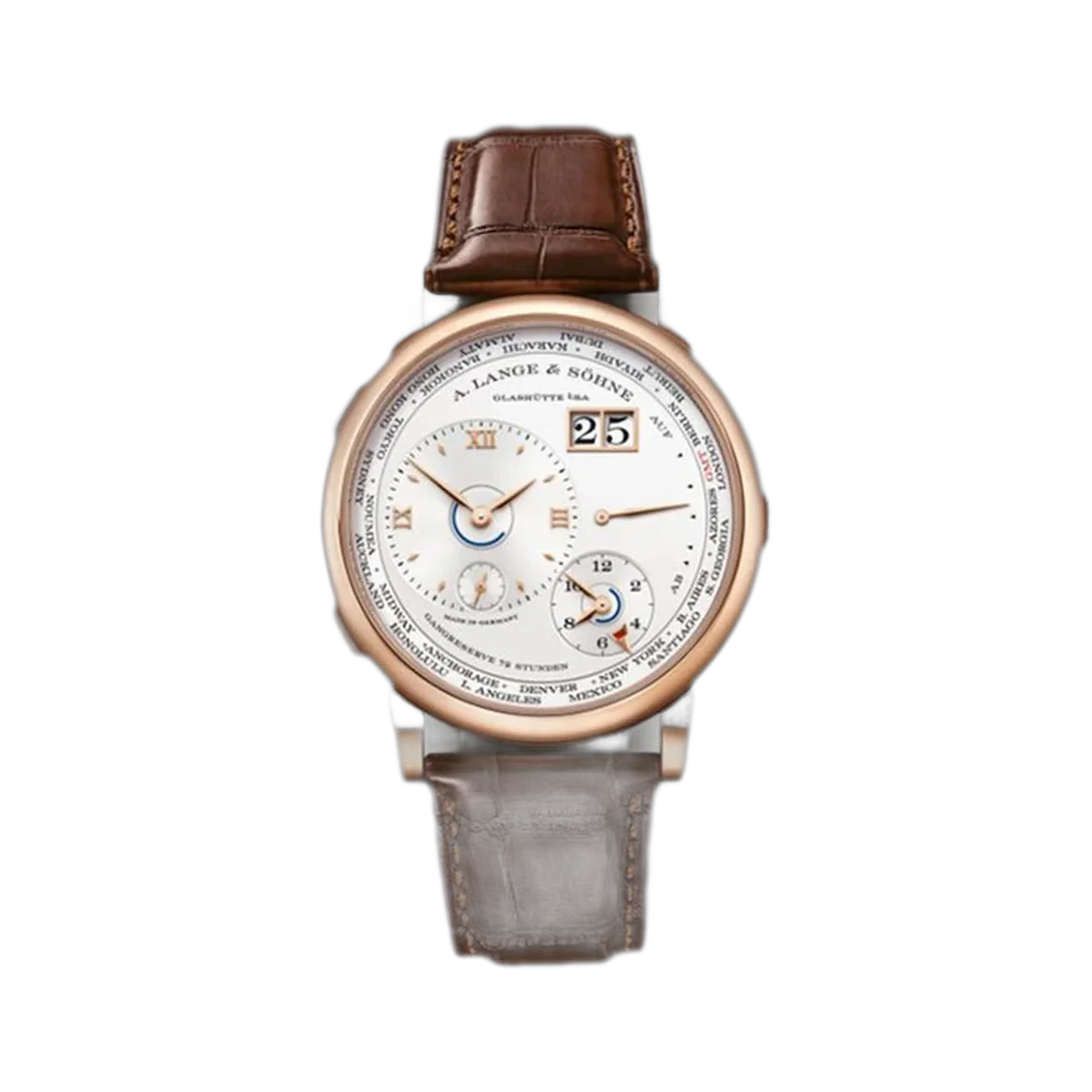 A. Lange & Söhne Lange 1 Time Zone Rose Gold Argenté Dial Men's Watch