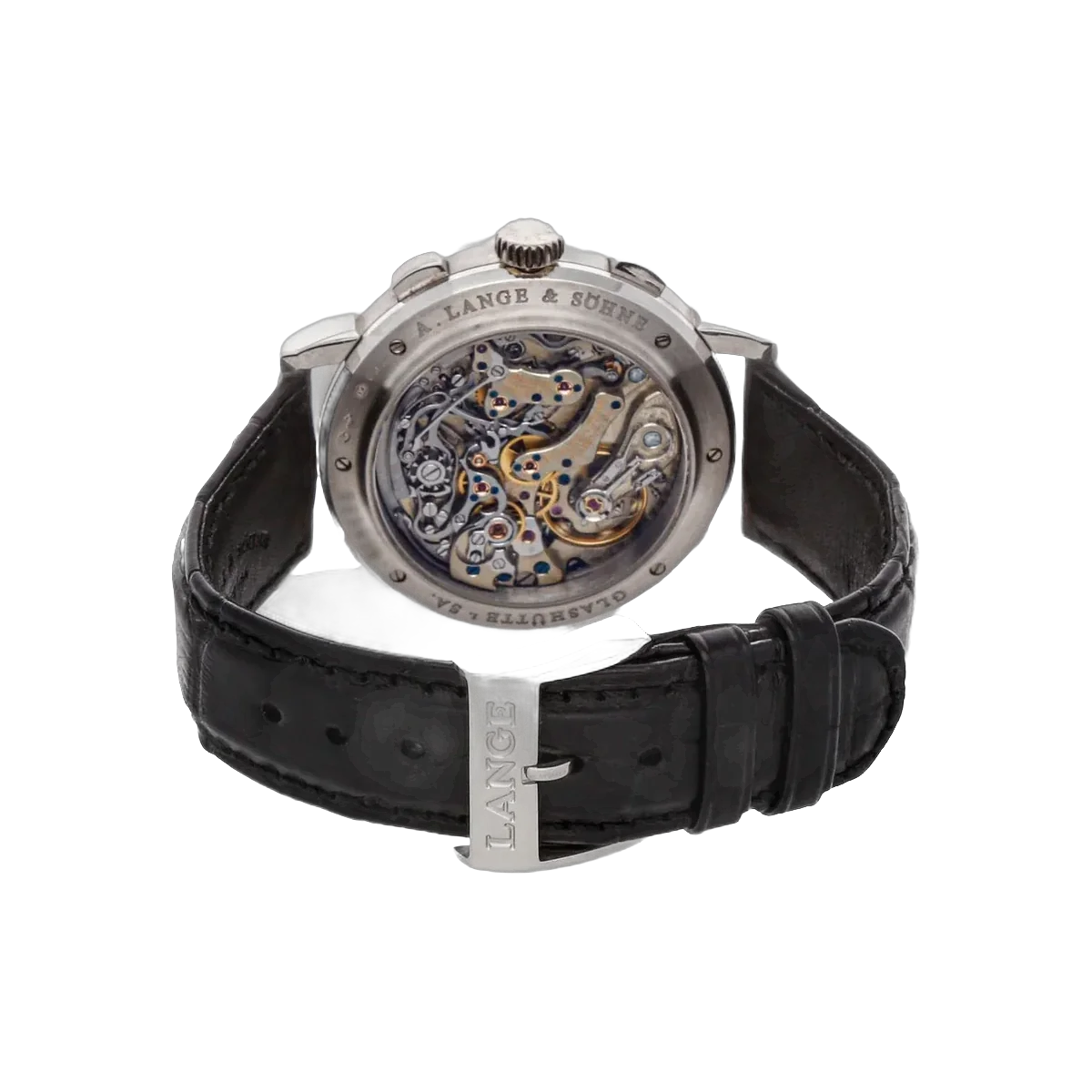 A. Lange & Sohne Lange 405.835 Platinum Datograph Baguette Diamonds Black Dial 41mm Men's Watch – additional product photo 2