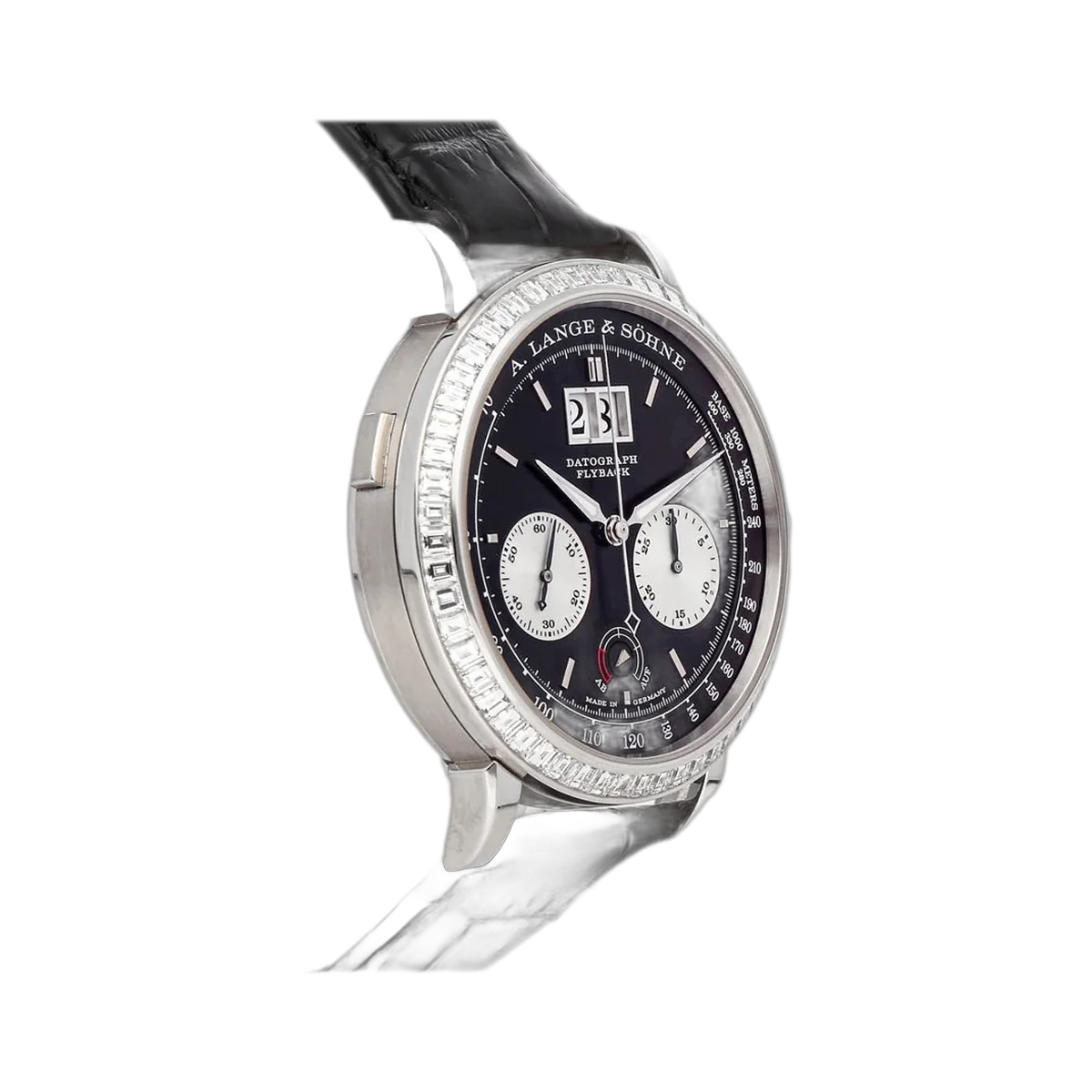 A. Lange & Sohne Lange 405.835 Platinum Datograph Baguette Diamonds Black Dial 41mm Men's Watch – additional product photo 4