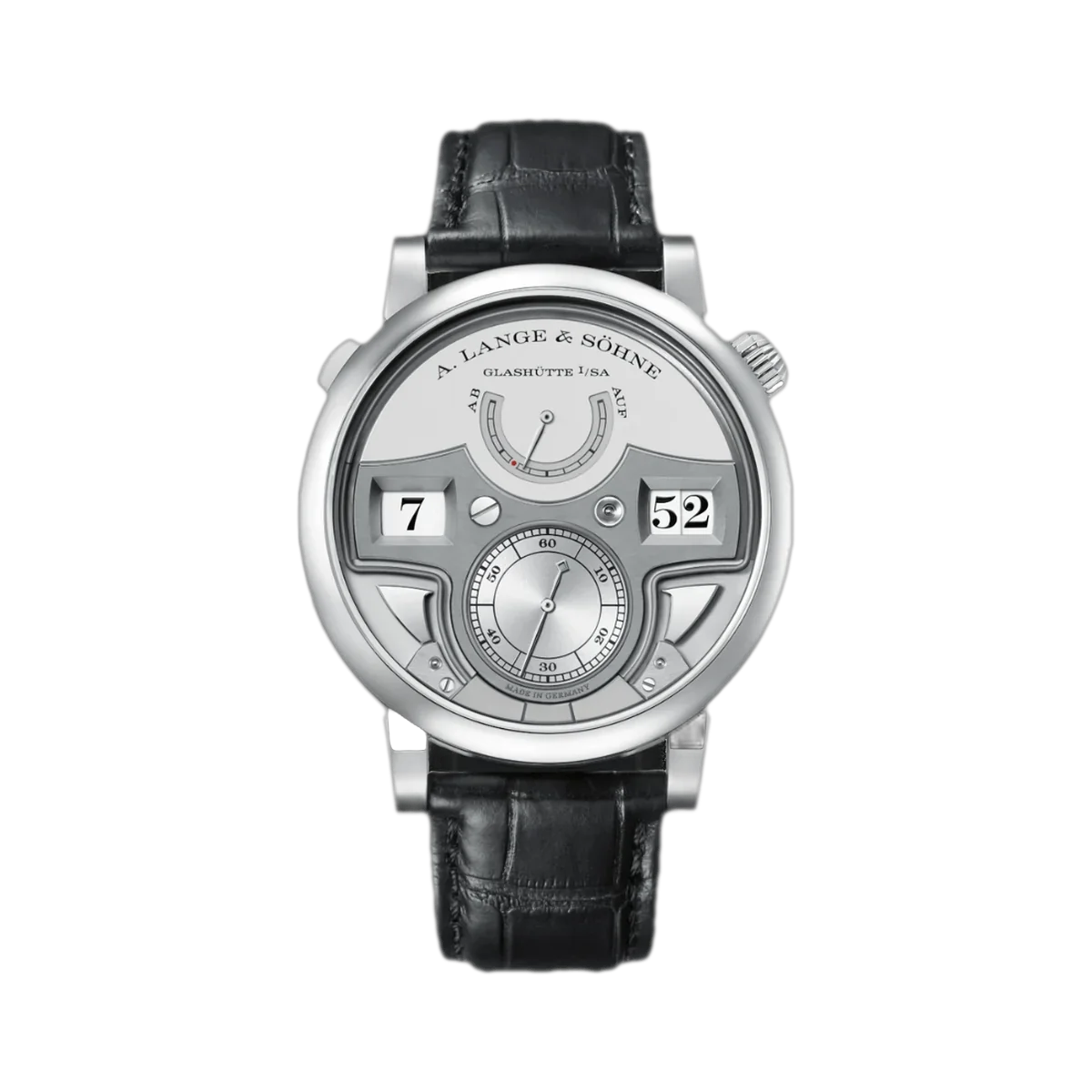 A. Lange & Sohne Zeitwerk 147.025F Minute Repeater Platinum 44mm Grey Dial Men's Watch