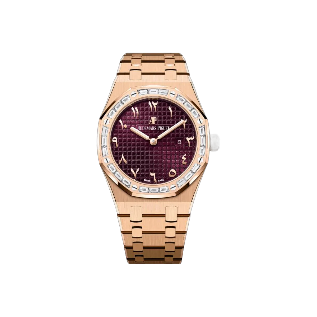 Audemars Piguet 67656OR.ZZ.1261OR.01 Royal Oak Pink Gold 10 Limited Pieces 33mm Arabic Purple Dial Womens Watch