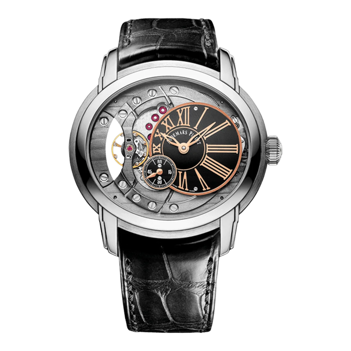 Audemars Piguet Millenary 15350St.Oo.D002Cr.01 Automatic 47Mm Stainless Steel Black Leather Straps Men's Watch