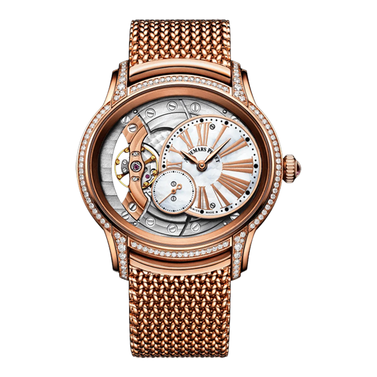Audemars Piguet Millenary 77247OR.ZZ.1272OR.01 White Mother Of Pearl 39.5Mm 18K Rose Gold Watch