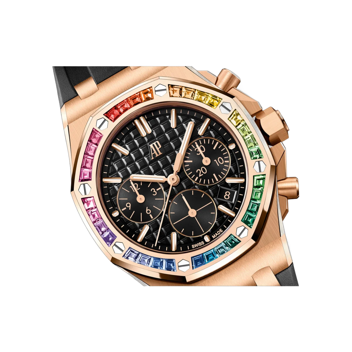 Audemars Piguet Offshore 26236OR.YY.D002CA.01 Chronograph Pink Rose Gold Rainbow 37mm Black Dial – additional product photo 2