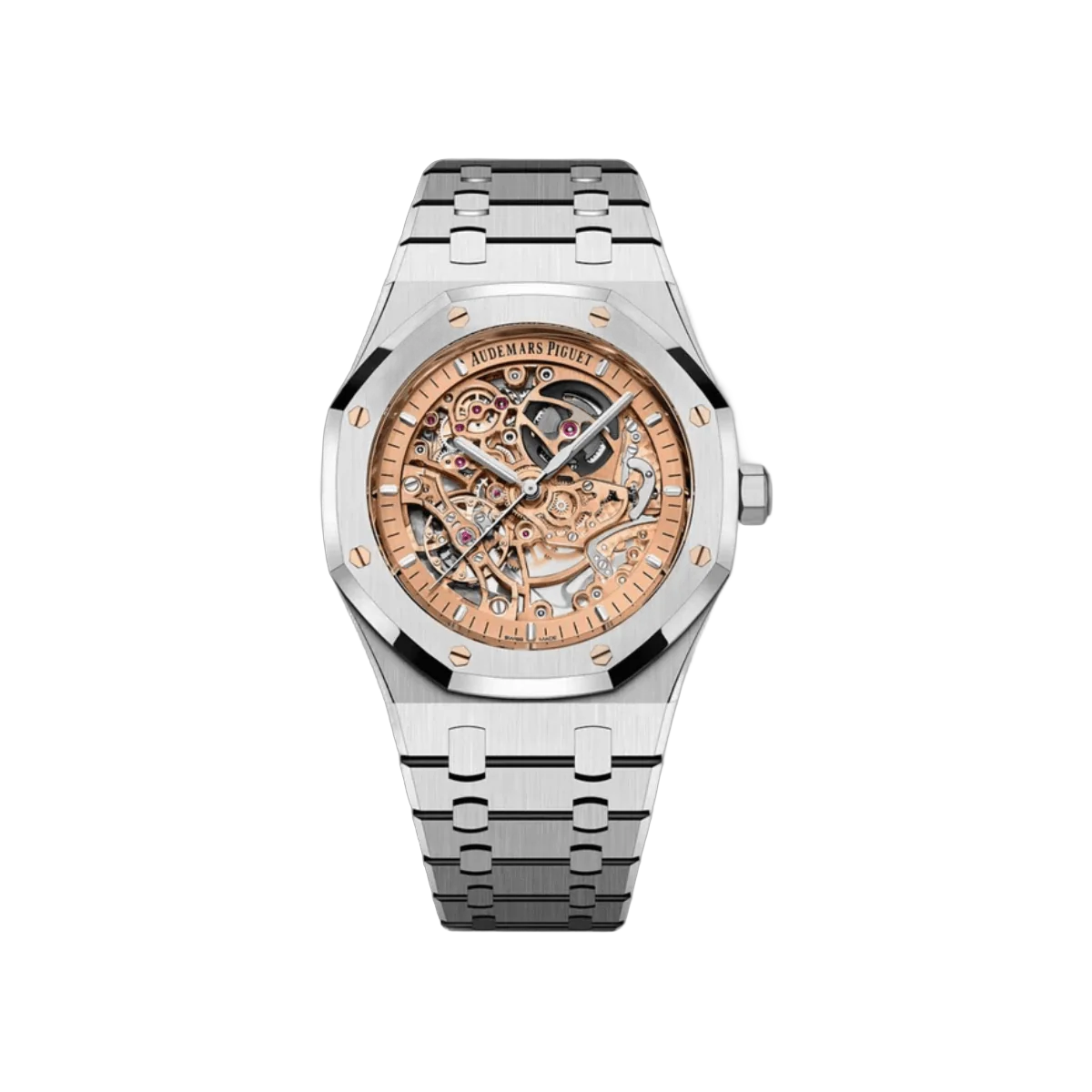 Audemars Piguet Royal Oak 15407ST.OO.1220ST.02 Double Balance Wheel Openworked 41mm Skeleton Dial Mens Watch