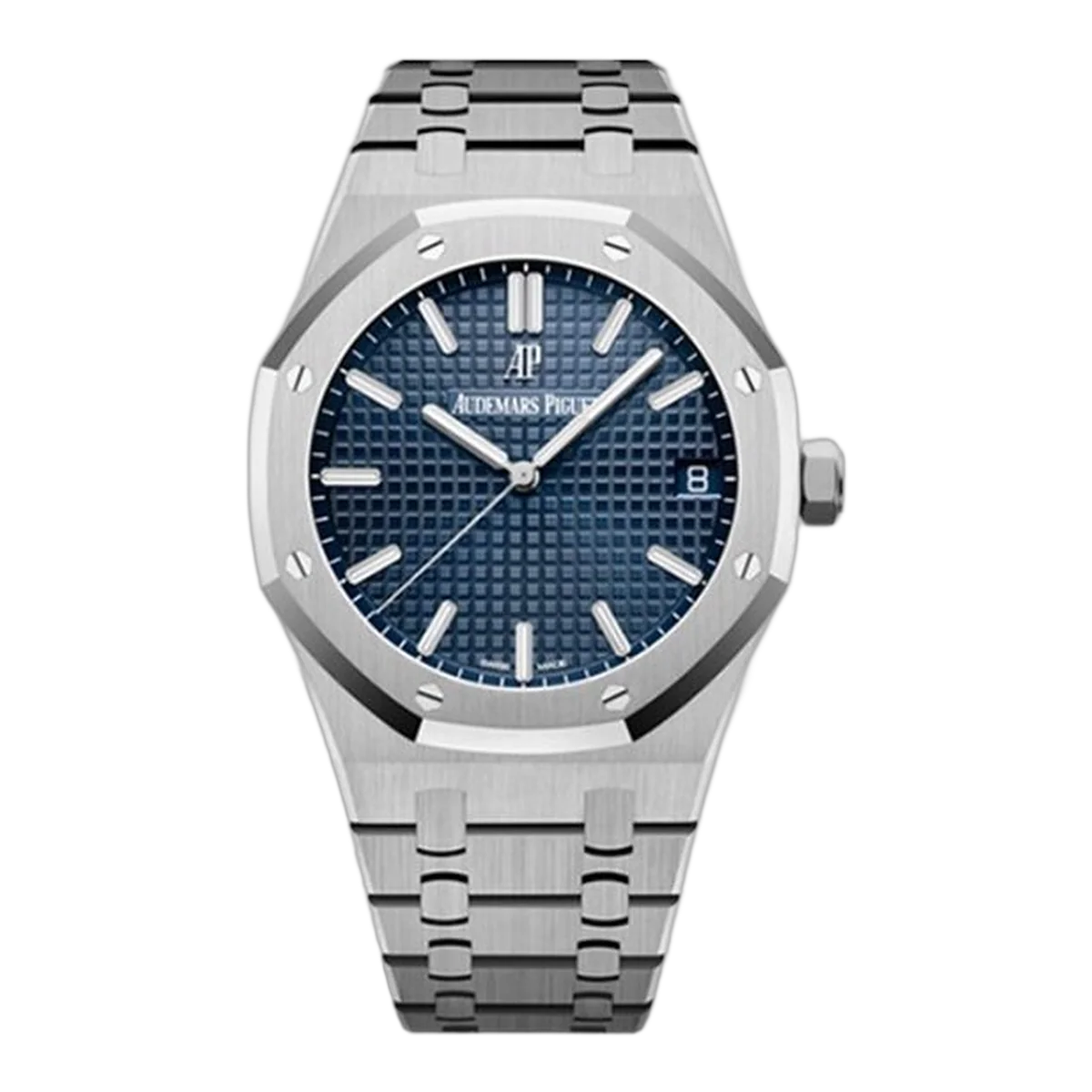 Audemars Piguet Royal Oak 15500St.Oo.1220St.01 Blue Index Self- Winding 41Mm Stainless Steel Men's Watch