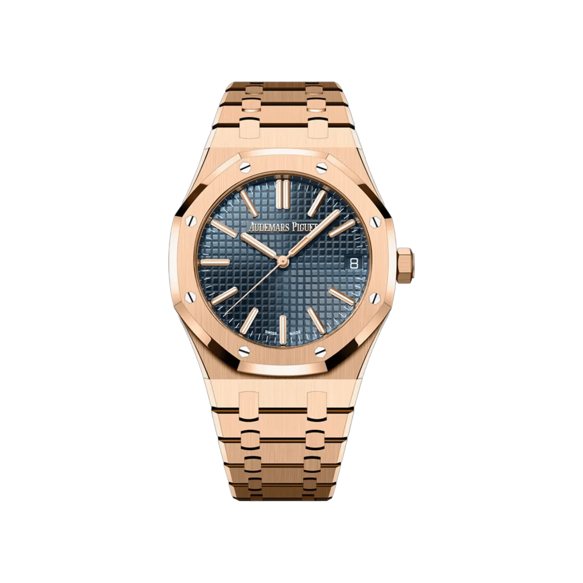 Audemars Piguet Royal Oak 15510OR.OO.1320OR.03 18K Rose Gold 41mm Blue Dial Mens Watch