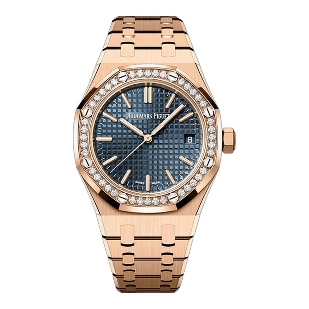 Audemars Piguet Royal Oak 15551Or.Zz.1356Or.02 Bleu Nuit Nuage Dial Selfwinding “50Th Anniversary” 37Mm Rose Gold Ladies Watch