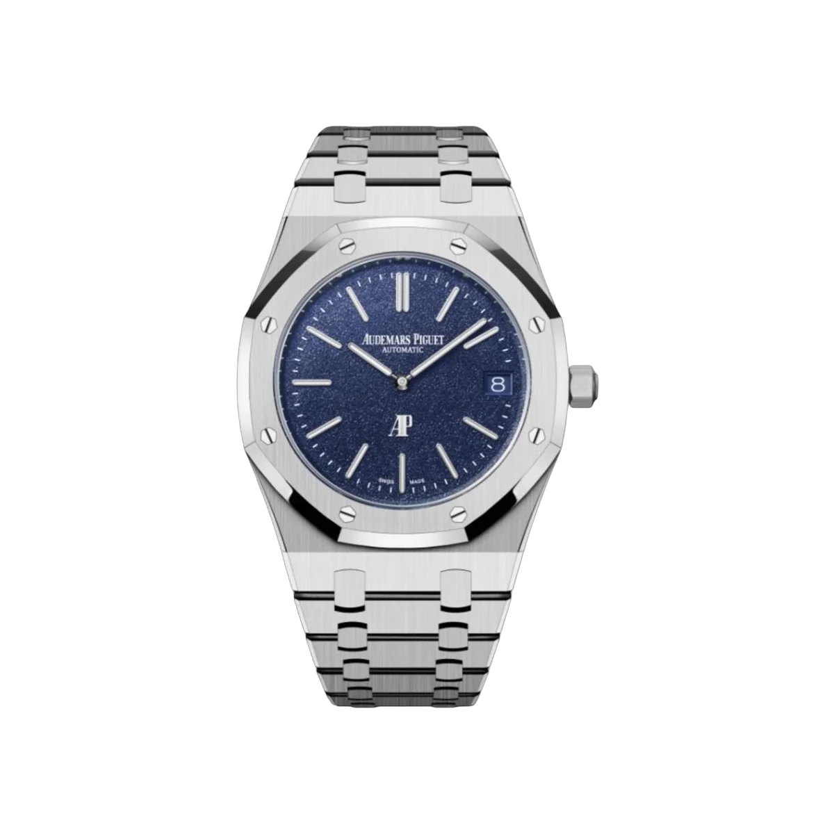 Audemars Piguet Royal Oak 16202BC.OO.1240BC.02 'Jumbo' Extra-Thin White Gold 39mm Grainy Blue Dial Unisex Watch