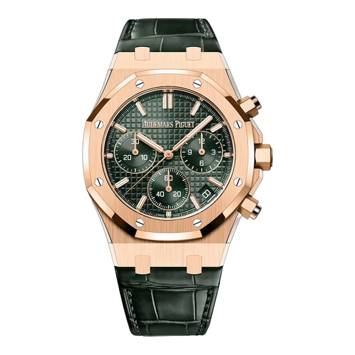 Audemars Piguet Royal Oak 26240OR.OO.D404CR.02 Rose Gold Chronograph Green Dial 41mm Men's Watch