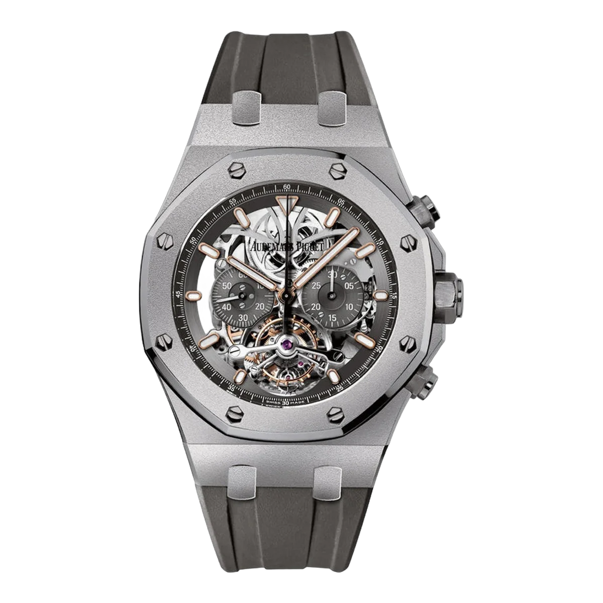Audemars Piguet Royal Oak 26347TI.GG.D004CA.01 Tourbillon Chronograph Titanium Skeleton Dial 44mm Men's Watch