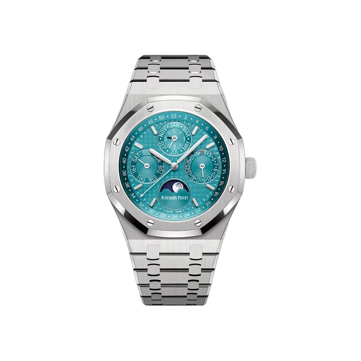 Audemars Piguet Royal Oak 26613ST.OO.1220ST.01 Perpetual Calendar UAE Edition Stainless Steel Turquoise Blue Dial 41mm Men's Watch