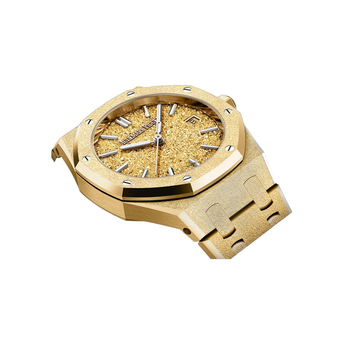 Audemars Piguet Royal Oak 77450BA.GG.1361BA.01 Frosted Yellow Gold 34mm Yellow Dial Ladies Watch – additional product photo 3