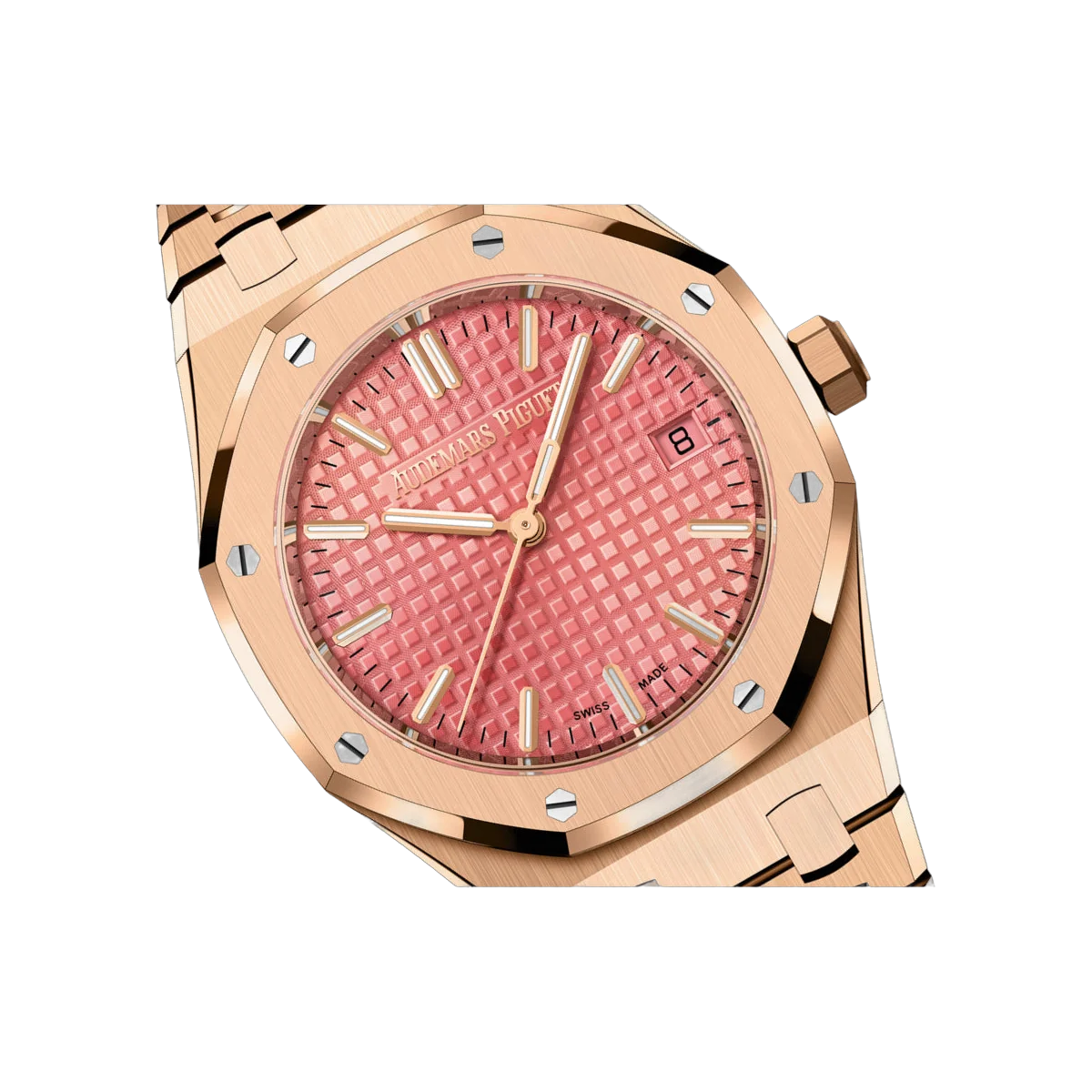 Audemars Piguet Royal Oak 77450OR.OO.1361OR.01 Self Winding 34mm Pink Rose Gold Pink Dial – additional product photo 2