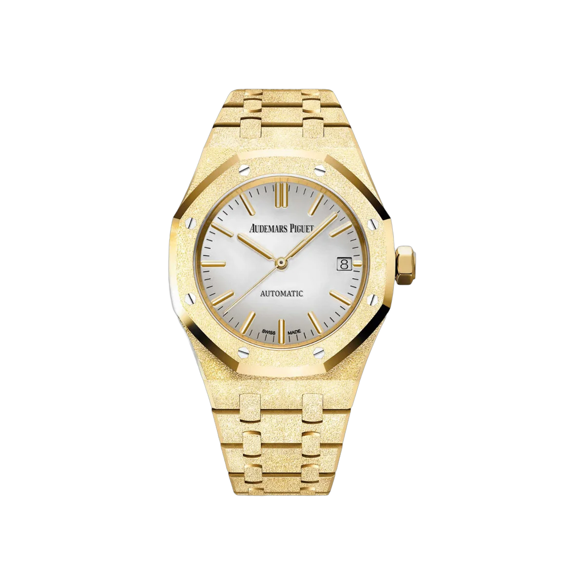 Audemars Piguet Royal Oak Carolina Bucci 15454BA.GG.1259BA.02 Frosted Yellow Gold 37mm Silver-toned Mirror Dial Ladies Watch