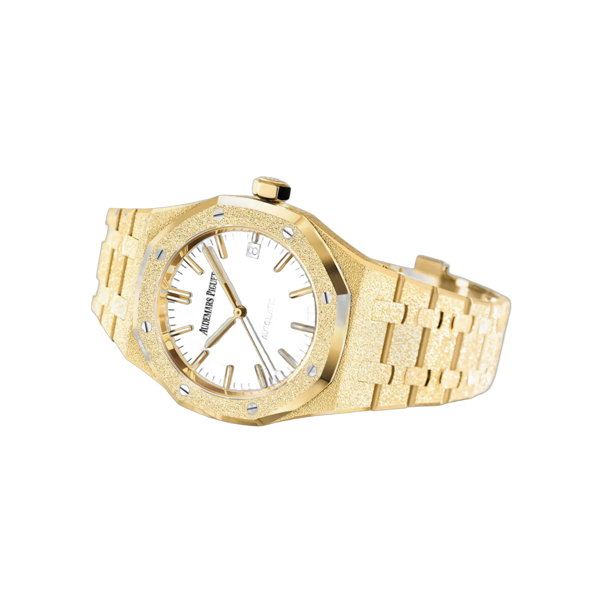Audemars Piguet Royal Oak Carolina Bucci 15454BA.GG.1259BA.02 Frosted Yellow Gold 37mm Silver-toned Mirror Dial Ladies Watch – additional product photo 2