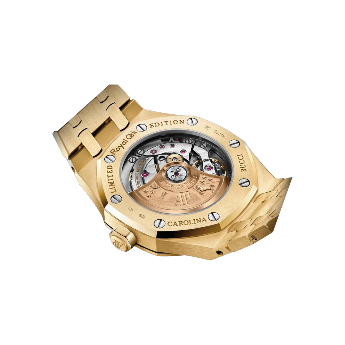 Audemars Piguet Royal Oak Carolina Bucci 15454BA.GG.1259BA.02 Frosted Yellow Gold 37mm Silver-toned Mirror Dial Ladies Watch – additional product photo 4