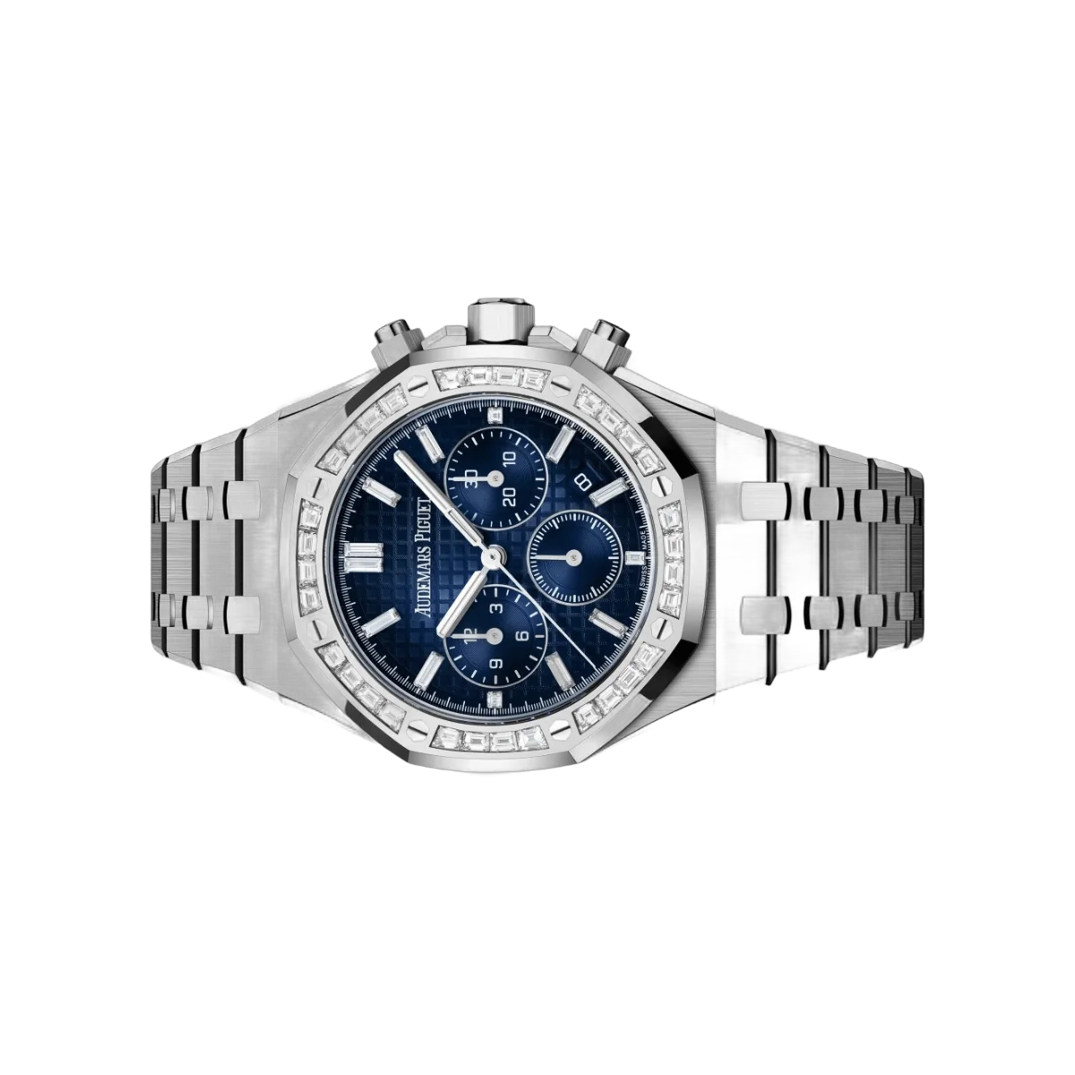 Audemars Piguet Royal Oak Chronograph 26715BC.ZZ.1356BC.01 White Gold Diamond Bezel 38mm Blue Dial Mens Watch – additional product photo 3