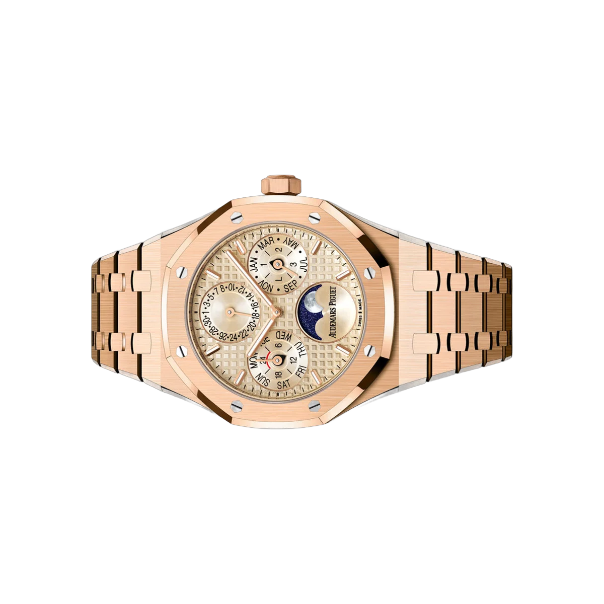 Audemars Piguet Royal Oak Perpetual Calendar 26684OR.OO.1356OR.02 Pink Gold 38mm Beige Dial Unisex Watch – additional product photo 2