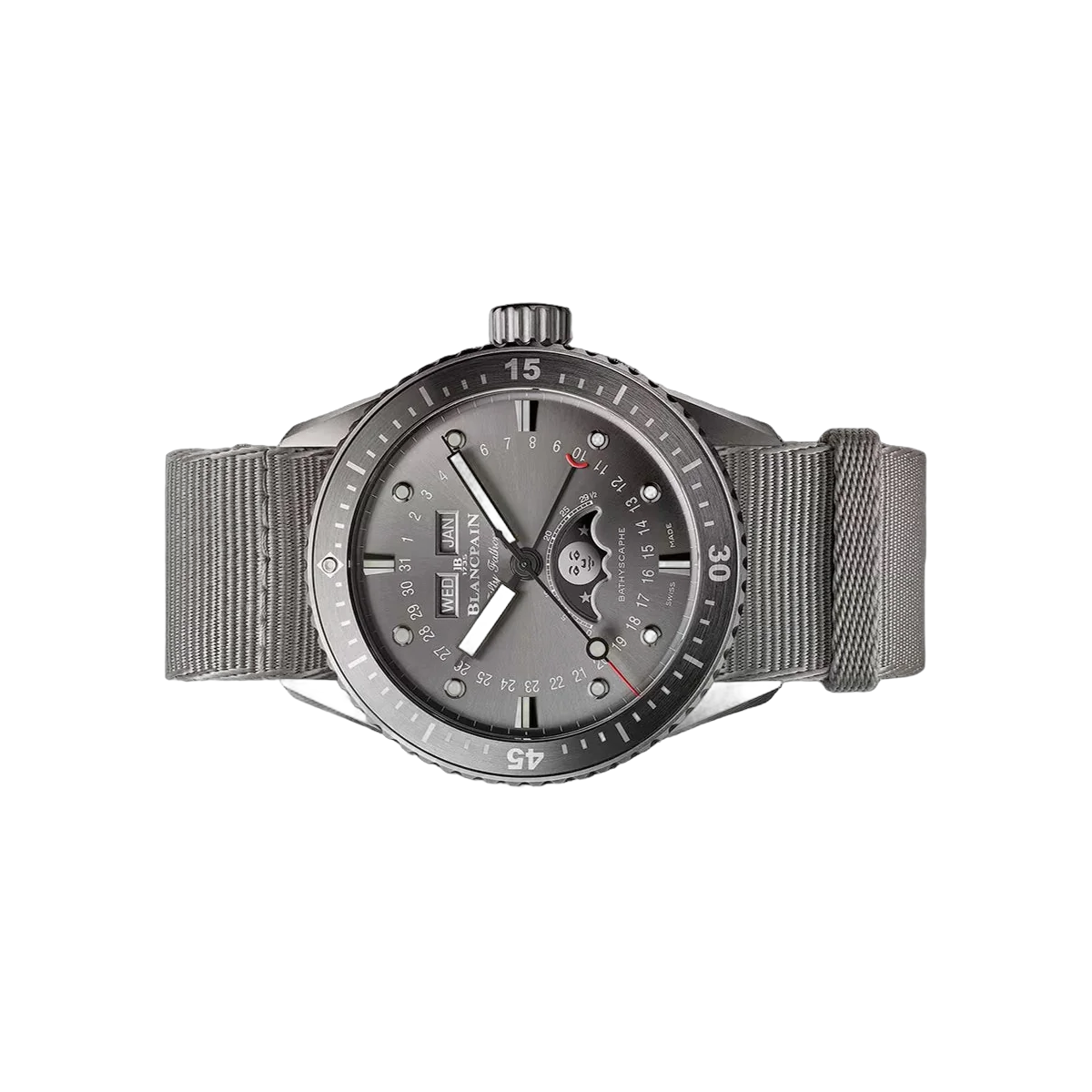 Blancpain Fifty Fathoms Bathyscaphe Quantième Complet Phases de Lune 5054 1210 NAGA Titanium 43mm Anthracite Dial Men's Watch – additional product photo 2