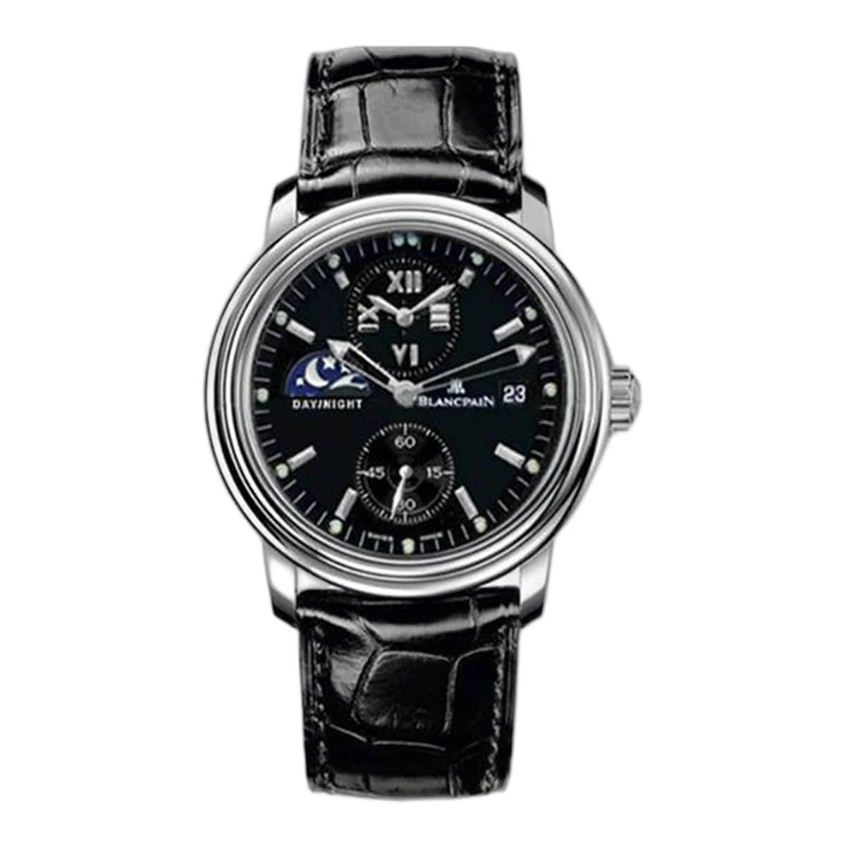 Blancpain Leman Double Time Zone 38Mm Stainless Steel Men's Watch