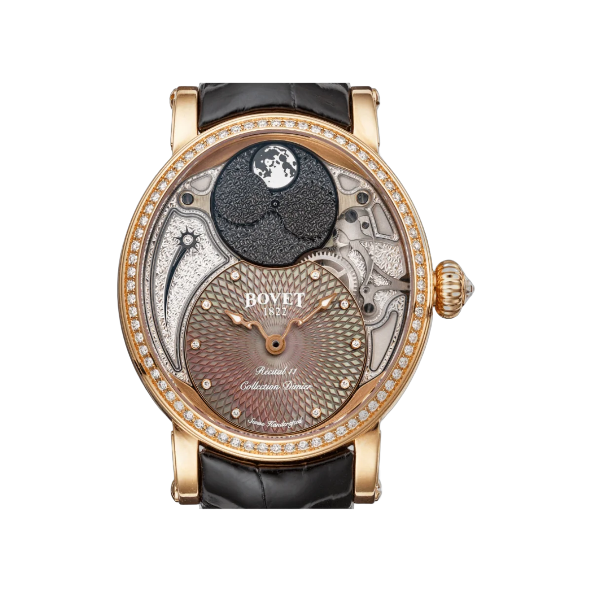Bovet Dimier Recital 11 R110001-SD1 Miss Alexandra Moon Phase Pink Gold 41mm Silver Dial Womens Watch – additional product photo 3