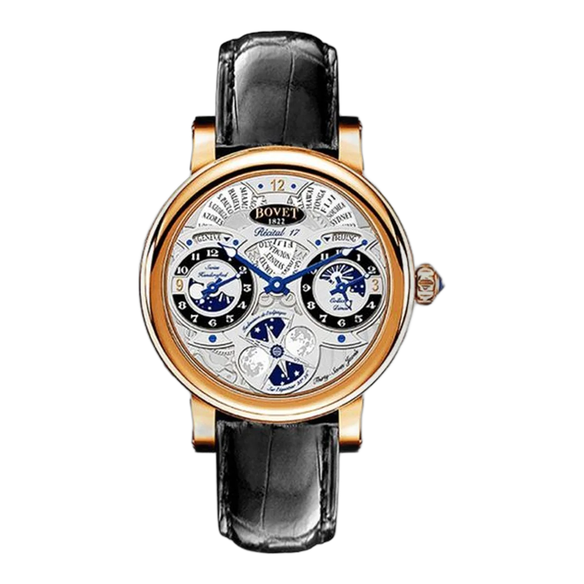Bovet Dimier Recital 17 Moon Phase Limited Edition 100 Pcs 18Kt Rose Gold 46Mm Men's Watch