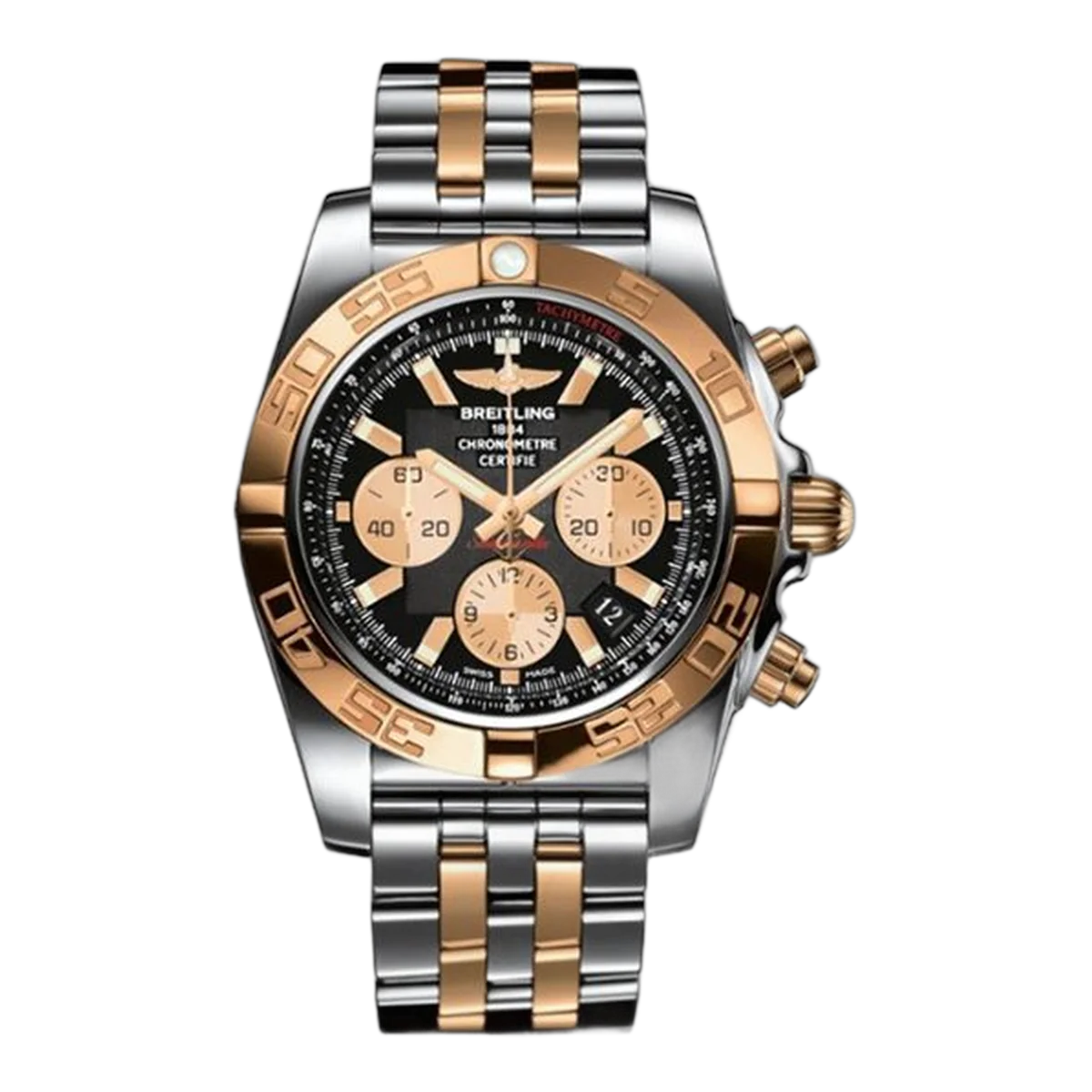 Breitling Chronomat 44Mm Black Dial Steel And Gold Men's Watch
