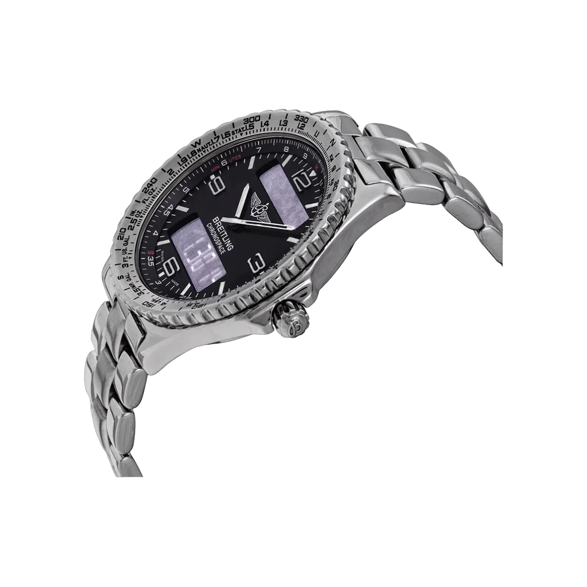 Breitling Chronospace A56012.1 Digital Quartz Watch Stainless Steel Black Dial – additional product photo 3
