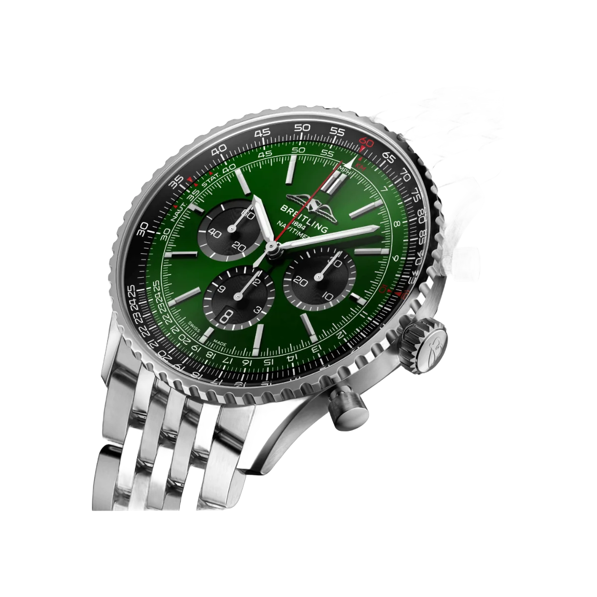 Breitling Navitimer B01 Chronograph AB0137241L1A1 Stainless Steel 46mm Green Dial Mens Watch – additional product photo 4