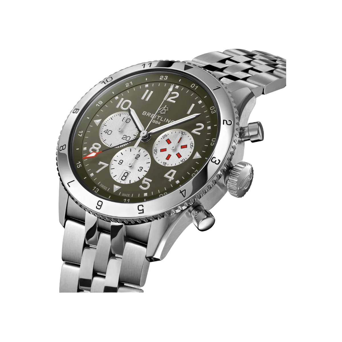 Breitling SUPER AVI B04 Chronograph GMT 46 AB04452A1L1A1 Curtiss Warhawk 46mm Green Dial Mens Watch – additional product photo 4