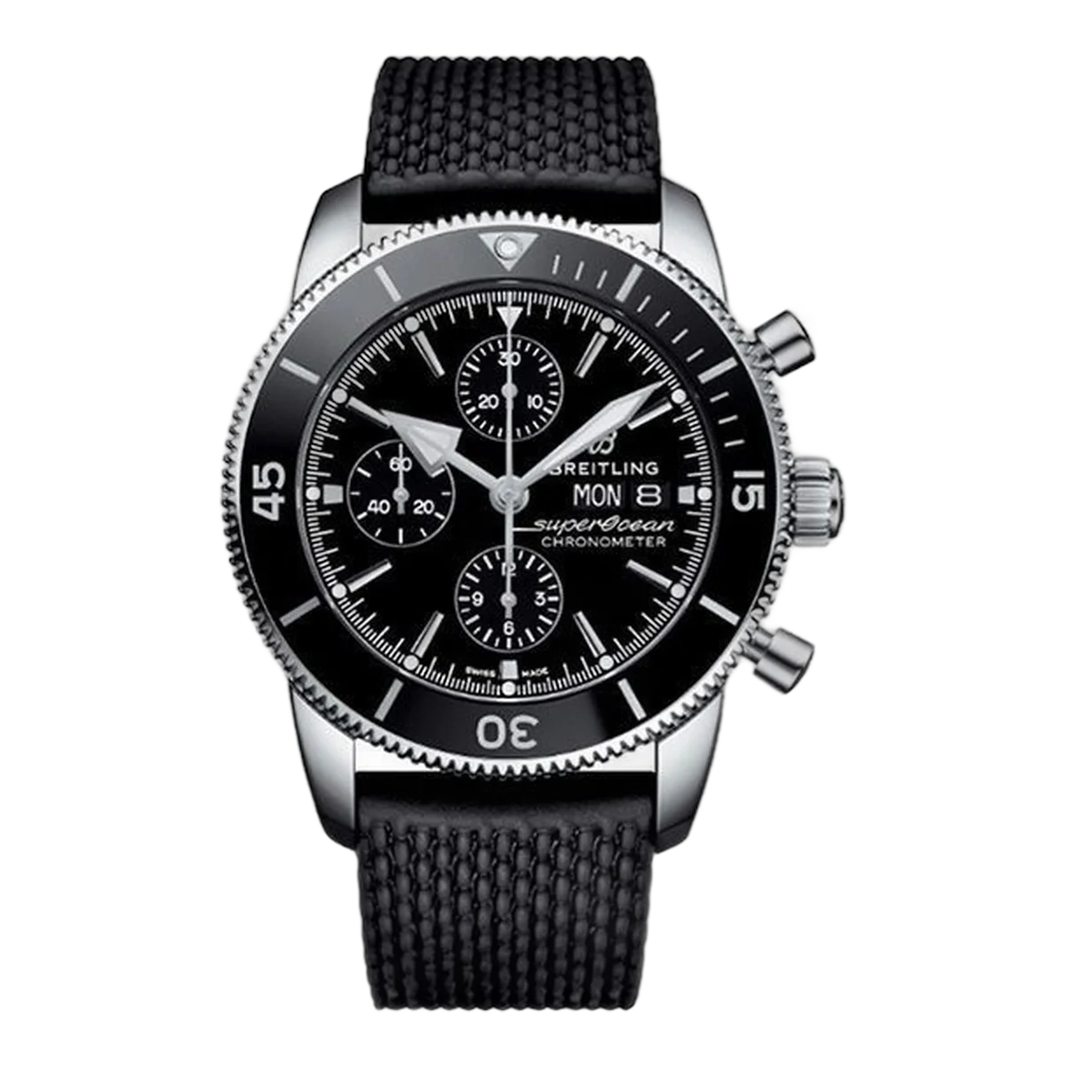 Breitling Superocean A13313121B1S1 Black Dial Heritage Chronograph 44Mm Stainless Steel Black Rubber Straps Men's Watch