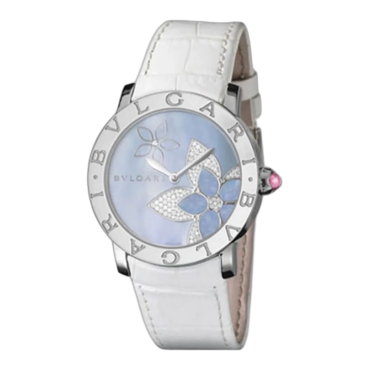 Bvlgari 37Mm Stainless Steel Blue Mother Of Pearl Dial Ladies' Watch