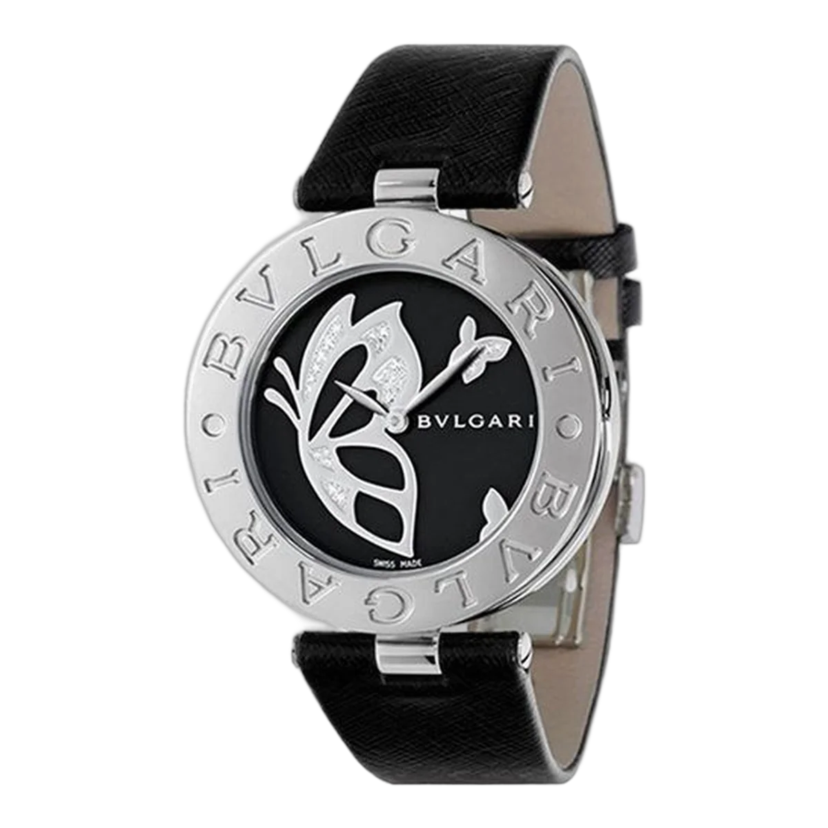 Bvlgari B.Zero1 Black Dial With Embost Floral Design Ladies Watch