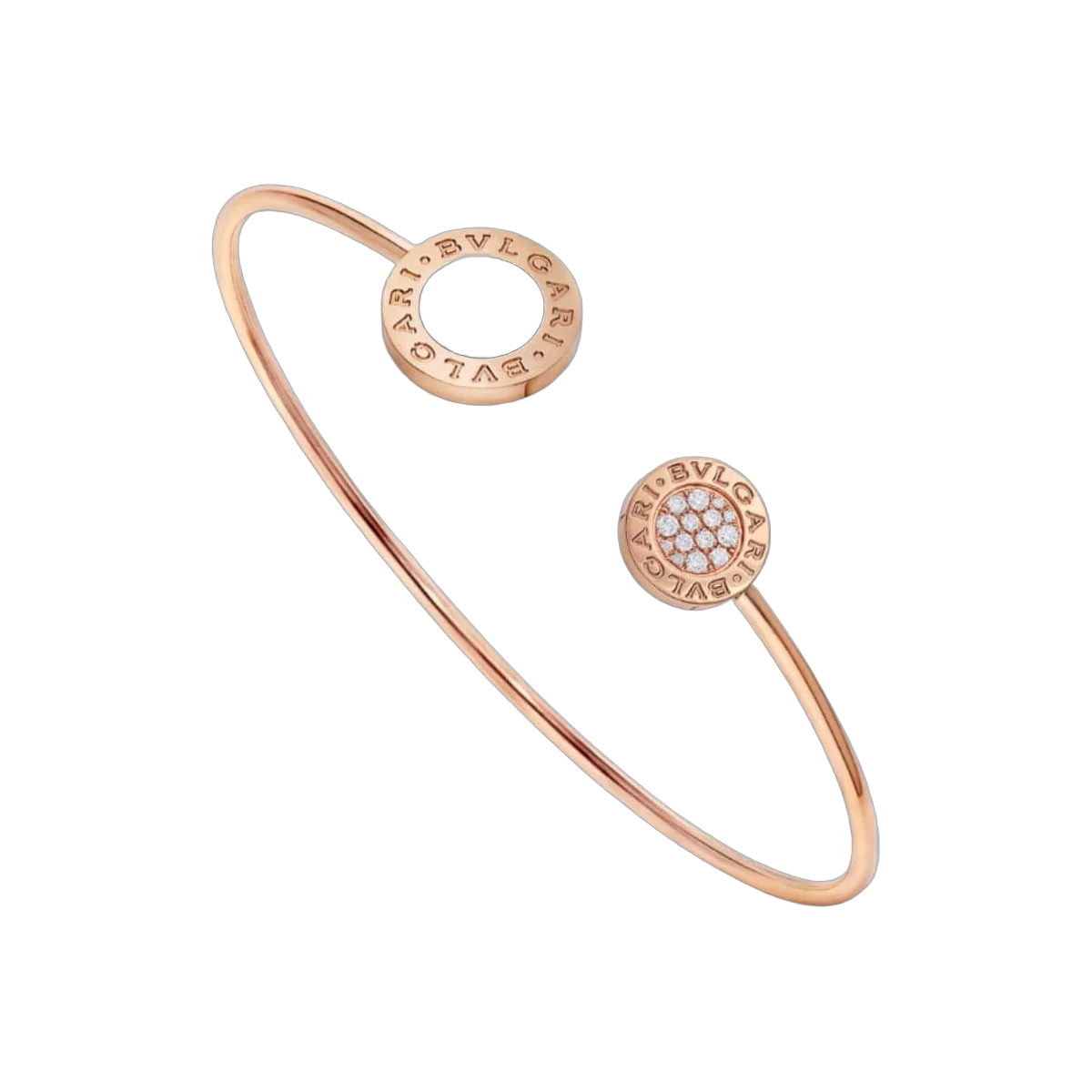 Bvlgari bracelet 356189 18kt Rose Gold With Onyx And Pave Diamonds