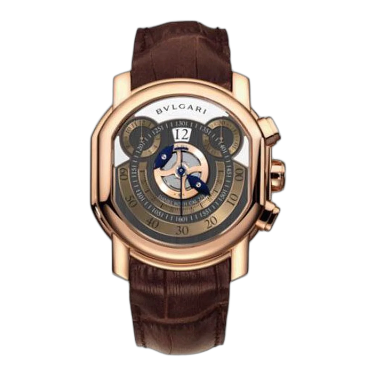 Bvlgari Daniel Roth 46X42Mm Pink Gold Anthracite Grey With Silver Dial Men's Watch Ref. Brrp46C14Glchp