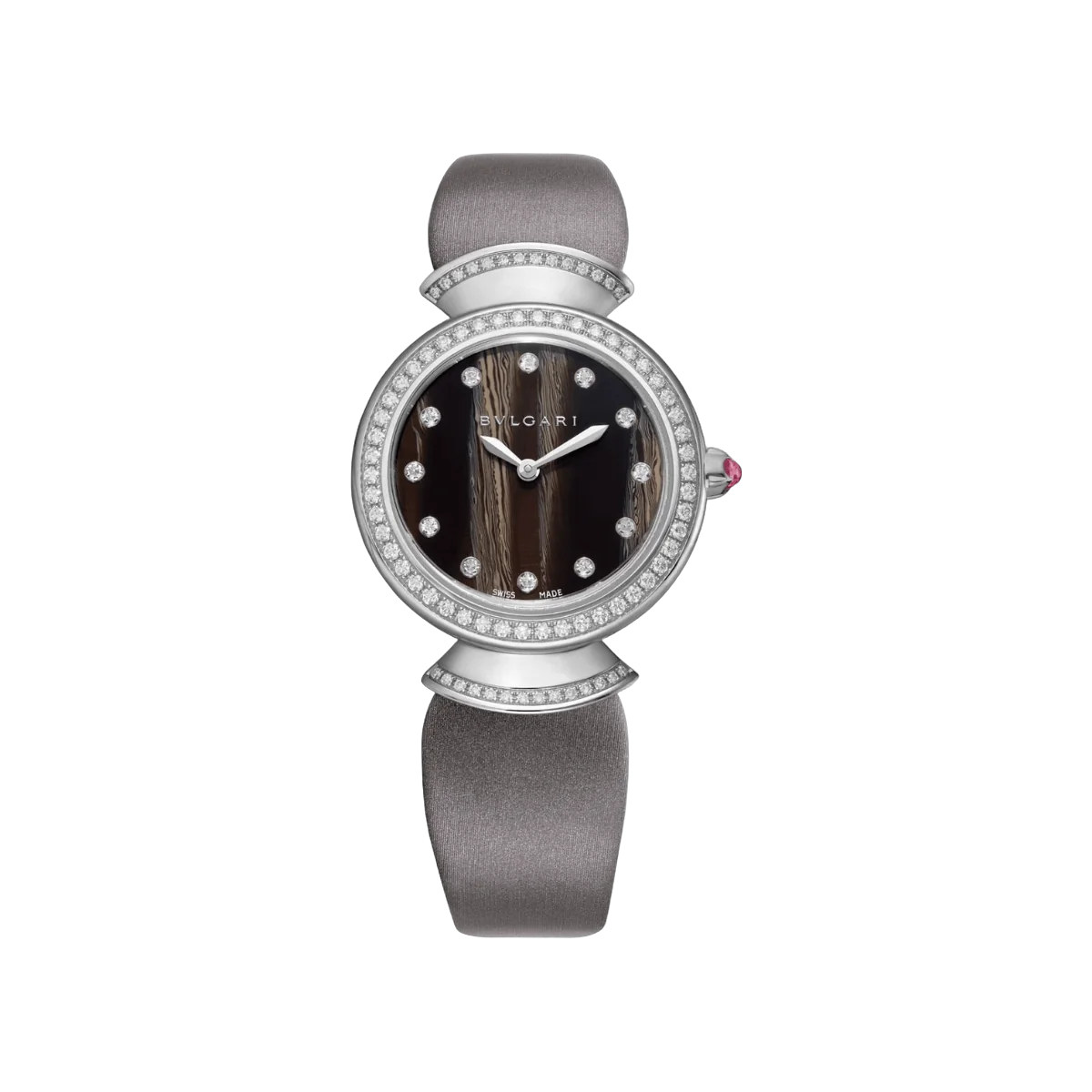 Bvlgari Diva 102434 DVW30BGDL/12 18Kt White Gold 30mm Black Dial Womens Watch