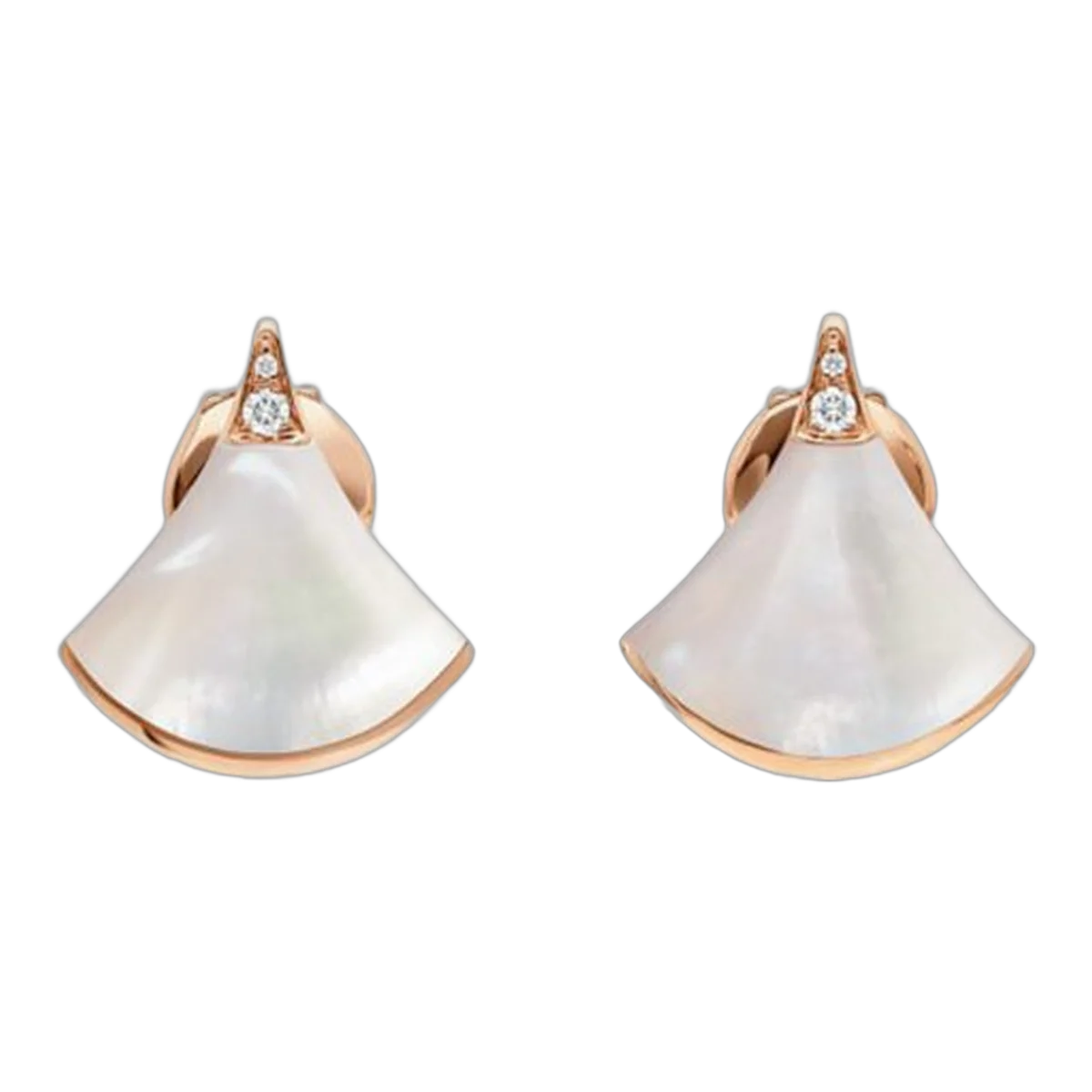 Bvlgari ‘Diva’S Dream Earrings’ In 18Kt Rose Gold, Set With Mother-Of-Pearl And Pavé Diamonds