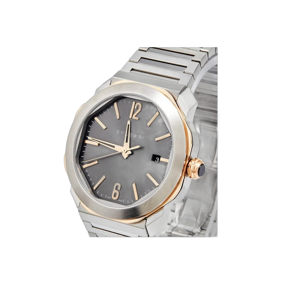 Bvlgari Octa Roma 103083 OC P 41 SG Grey 18k Rose Gold Stainless Steel – additional product photo 3