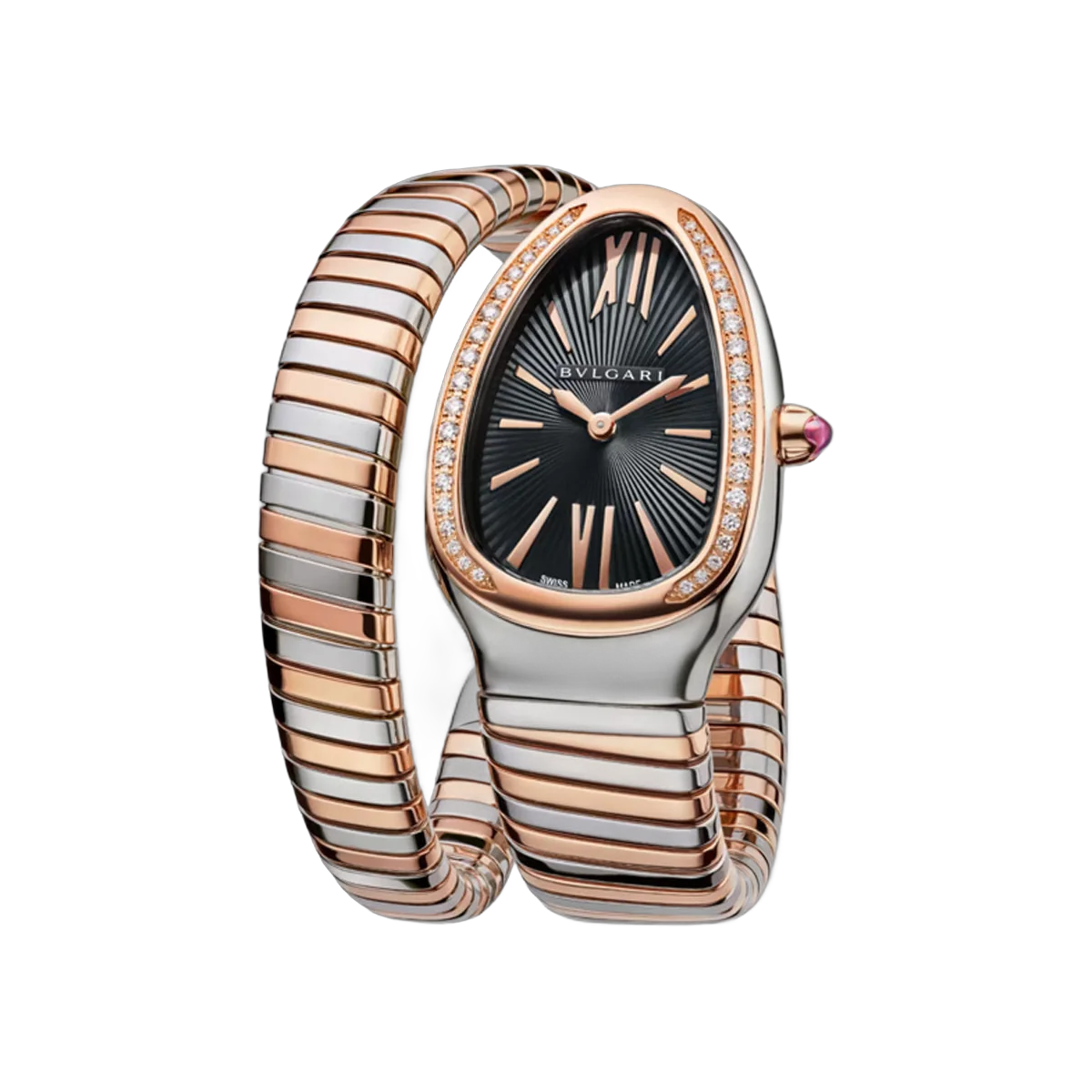 Bvlgari Serpenti Tubogas 102098 Rose Gold & Steel 35mm Black Dial Ladies Watch – additional product photo 2